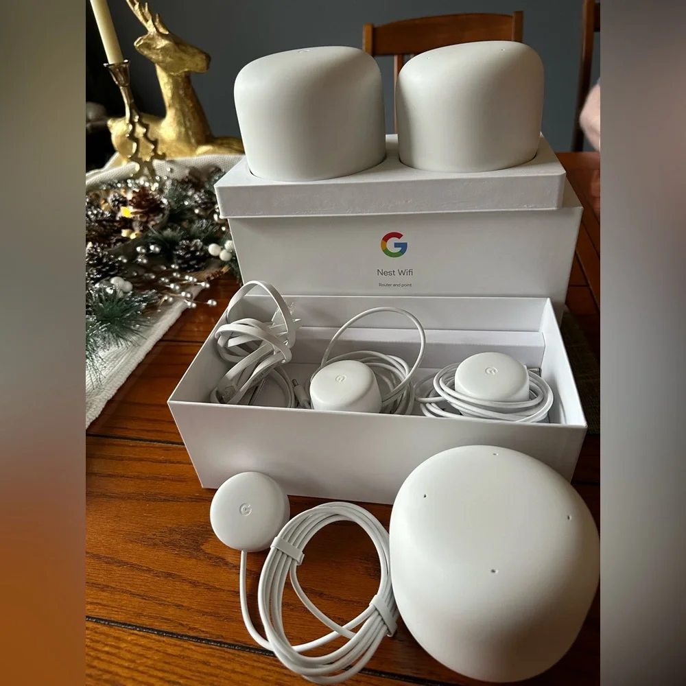 Google Nest Wifi 3 Pack (AC2200 Mesh Router with 2 Points) w/6600 Sq Ft Coverage